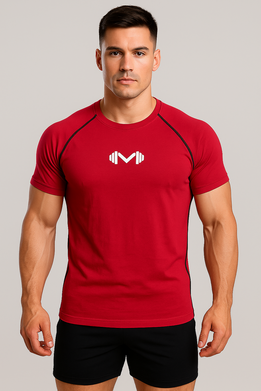 Blood red half compression t shirt