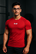 Blood red half compression t shirt