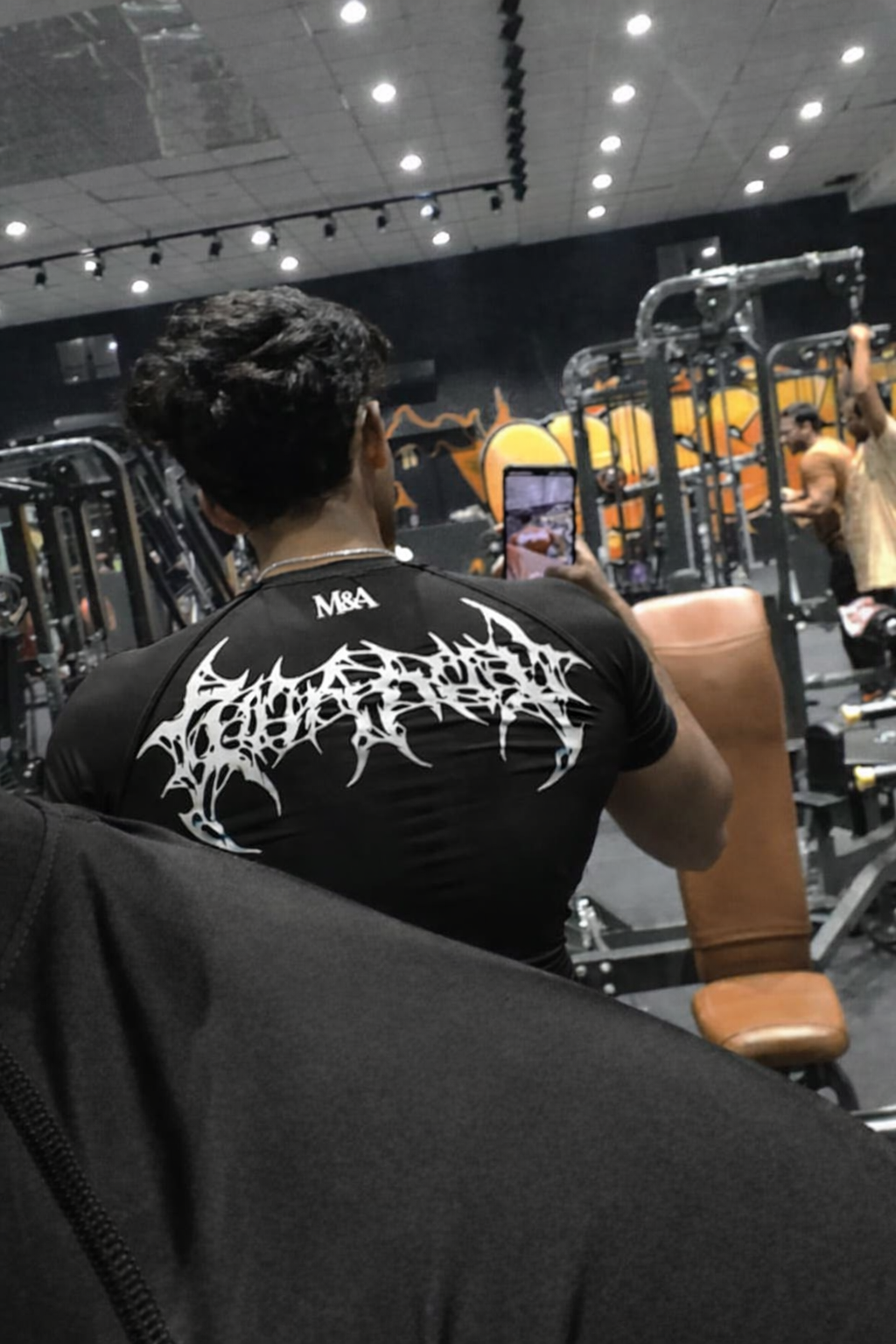 Black Printed Compression T-Shirt