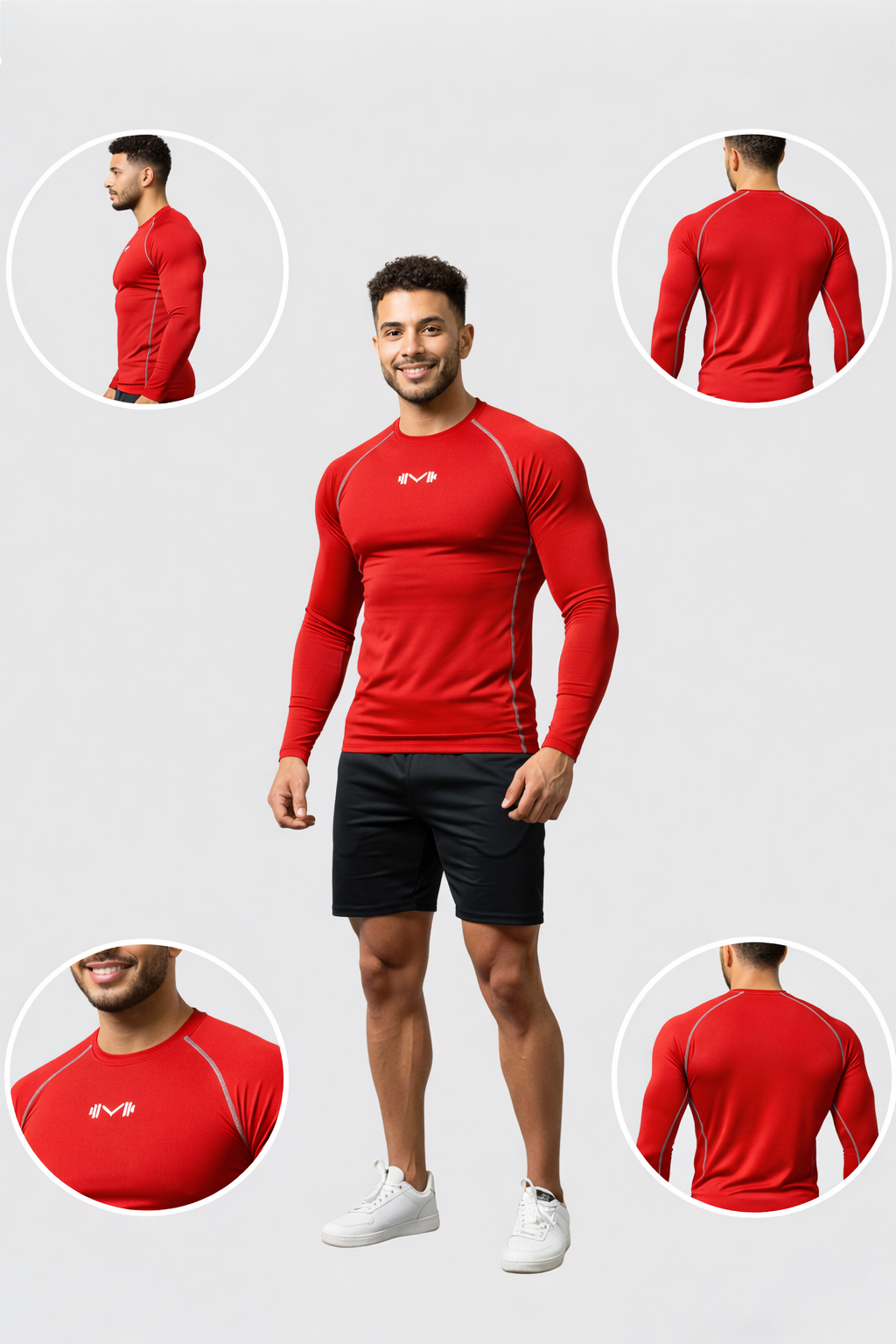 Red full slevee comprission tee