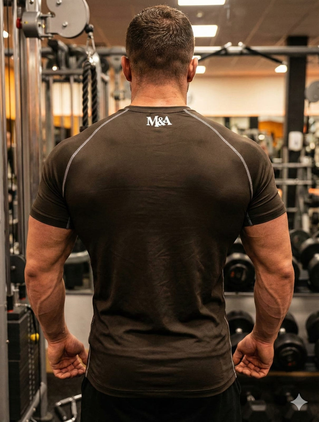 Black half compression t shirt
