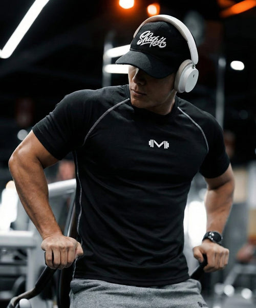 Black half compression t shirt