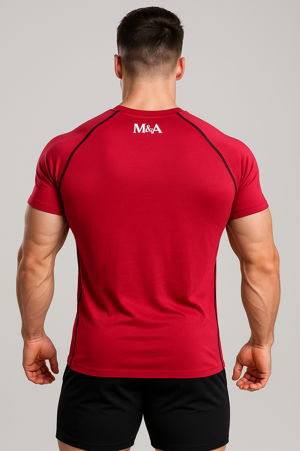 Blood red half compression t shirt