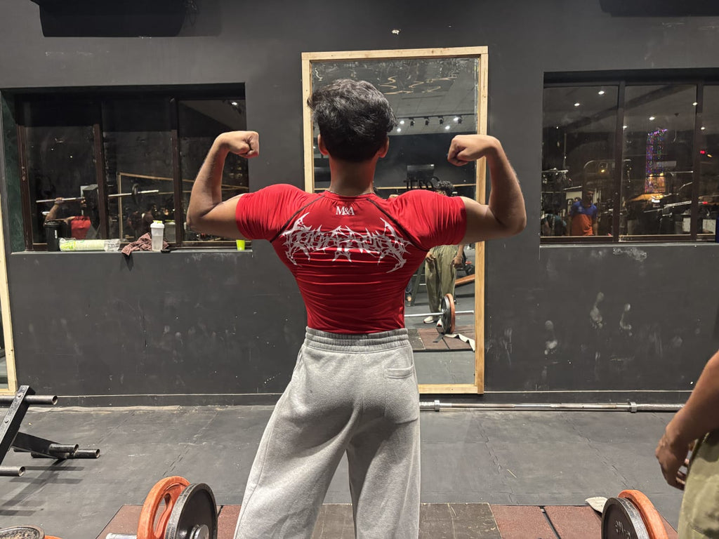 Blood Red Printed Compression T-Shirt