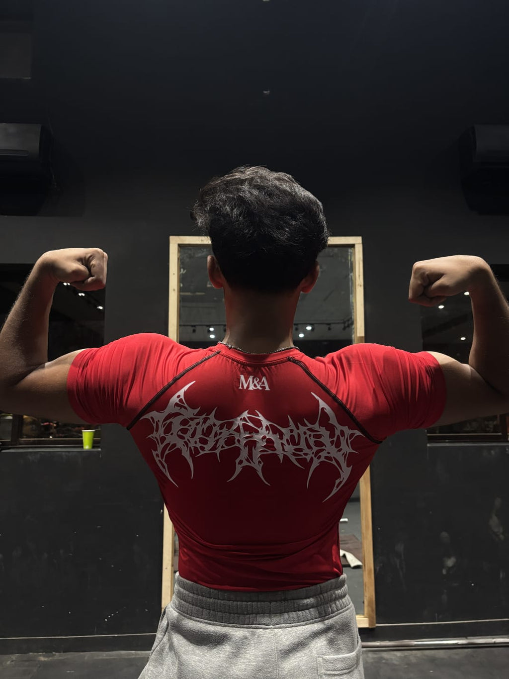 Blood Red Printed Compression T-Shirt