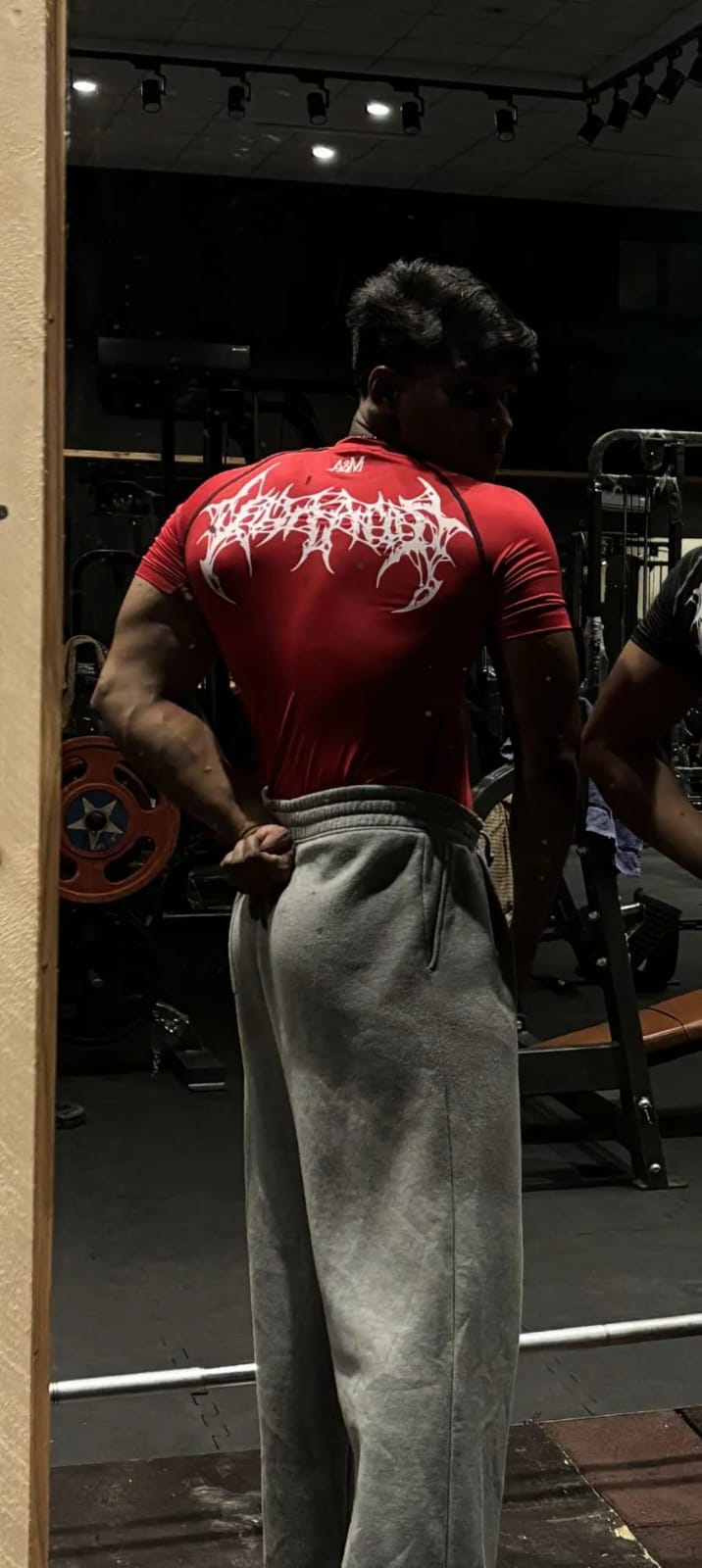 Blood Red Printed Compression T-Shirt